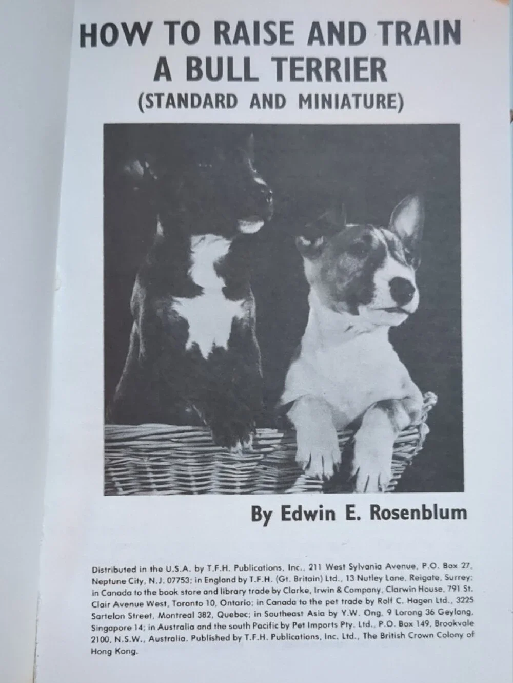 1973 Copy Bull Terrier Training Guide - Red Cover
